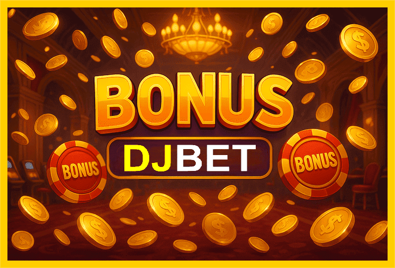Imagem promovendo bônus DJBET com recompensas imperdíveis.